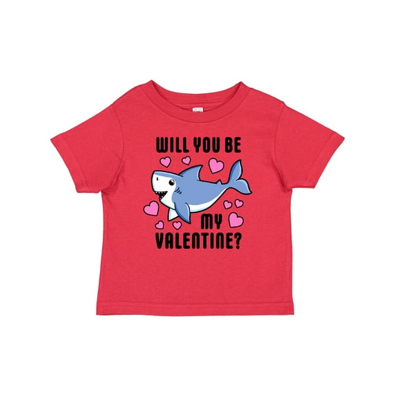 Inktastic Will you be my Valentine with Cute Shark and Hearts Boys or Girls Baby T-Shirt