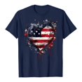 thumbnail image 5 of TOWED22 American Flag Patriotic T-Shirt Women 4th of July Gift Shirt USA Flag Stars Stripes Graphic Short Sleeve Casual Tops(Navy,S), 5 of 6