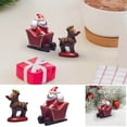 thumbnail image 1 of Set de figuritas miniatura de la Villa Navidad: Decoración de Papá Noel, Reno y Resina de Trineo • Adorno de escritorio • Escena navideña de 4,5 cm, 1 of 7