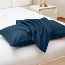 Debonair 1800 Count Double Brushed Microfiber Envelope Pillowcases Set of 2 (Queen 20" X 30", Navy Blue)