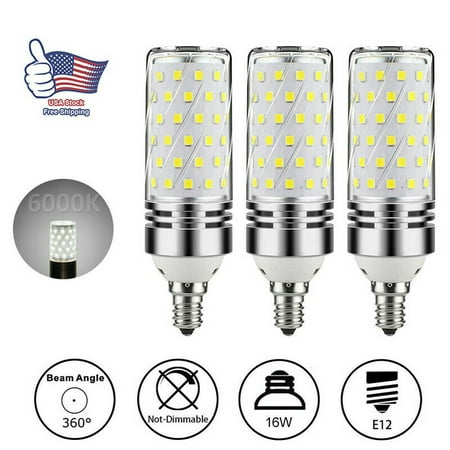 

EASTIN 3x E12 LED Corn Bulbs 12W LED 1500LM Candelabra Light Bulbs Daylight White 6000K(Equivalent to 100W Halogen Lamp Replacement)