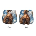 thumbnail image 3 of Gukieu Blue Sky White Cloud Eagle Print Women's Sports Shorts with Drawstring Elastic Waistband for Running, Yoga, Fitness-Large, 3 of 7