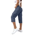 thumbnail image 3 of Capris pour Femmes, Yigetop Pantalons Cargo Décontractés pour Femmes, Pantalons de Randonnée, Voyage d'Été, Extérieur, Décontracté, Ample, Confortable, Pantalons Courts Cargo pour Femmes, Marine m, 3 of 5