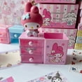 thumbnail image 5 of Anime Melody Desktop Desk Cartoon Office Supplies Container Pen Holder for Desk Cute Pencil Cup Pot Makeup Brush Holder Mini Box Pink, 5 of 5