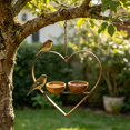 thumbnail image 5 of YAMB Hollow Heart Shaped Iron Bird Feeder, Rustproof Waterproof Hanging Feeder with Metal Hook, Easy-fill & Wash Bird Food Container for Outdoor Backyard Bird Watching & Garden Lovers, 5 of 9