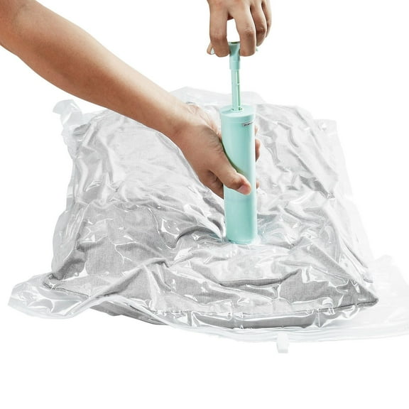 Jumbo Vacuum Storage Bags with Hand Pump, 10 Heavy-Duty Space Saver Bags for Clothes, Bedding, Blankets