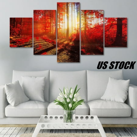 5PCS Modern Art Oil Paintings Canvas Print Unframed Pictures Home Wall Sticker Decor Twilight scene Canvas Wall