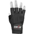 thumbnail image 3 of Leather Weight Lifting Gloves - Heavy Duty Gloves Padded Gym Body Building Fitness Workout, Black - L, 3 of 5