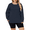 Navy Blue, variant on NISVIYA Plus Size Shirts for Women Fall Dressy Casual Long Sleeve Tops Oversized Crewneck Sweatshirt