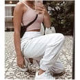 thumbnail image 4 of Women High Waist Cargo Pants with Pockets Loose Casual Hip-Pop Sweatpants, 4 of 7