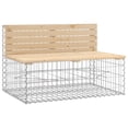 thumbnail image 5 of vidaXL Patio Bench Gabion Design Outdoor Seating Bench Loveseat Solid Wood, 5 of 8