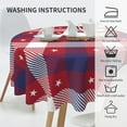 thumbnail image 4 of 4th of July Tablecloth Round 60 Inch Memorial Day Stars Round Tablecloth Patriotic Buffalo Plaid Checkered Star Decorative Table Cloth for Independence Day Parties Picnic Dining Room Table Decor, 4 of 5