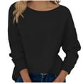 thumbnail image 3 of Karight Casual Women 2025 Fall Sweater Long Sleeve Ribbed Knit Pullover Loose Crewneck Batwing Split Sweater, 3 of 8