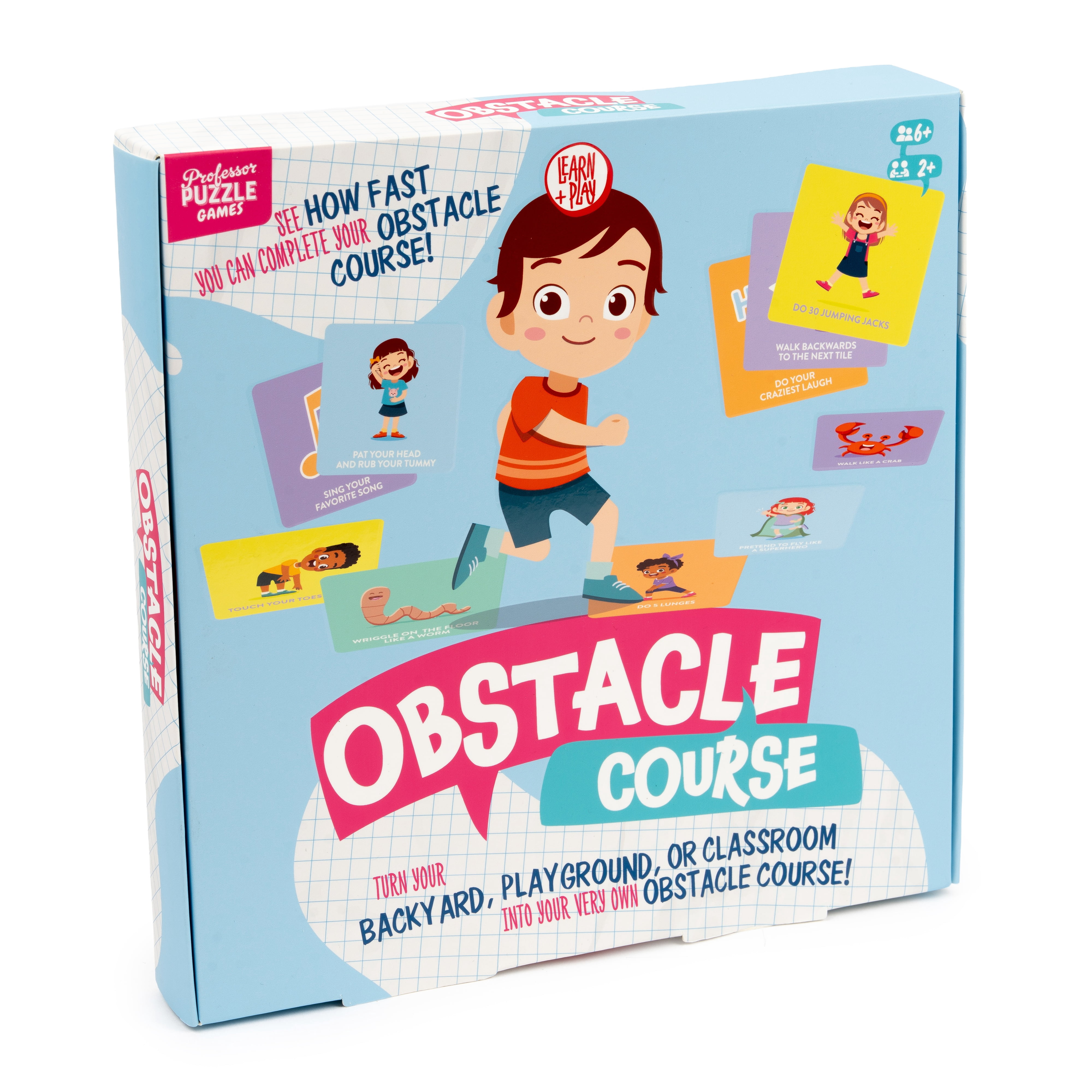 Professor Puzzle Obstacle Course Tiles, Indoor and Outdoor Active Obstacle Cards. for Kids, Motor Skills Game, Ages 6+