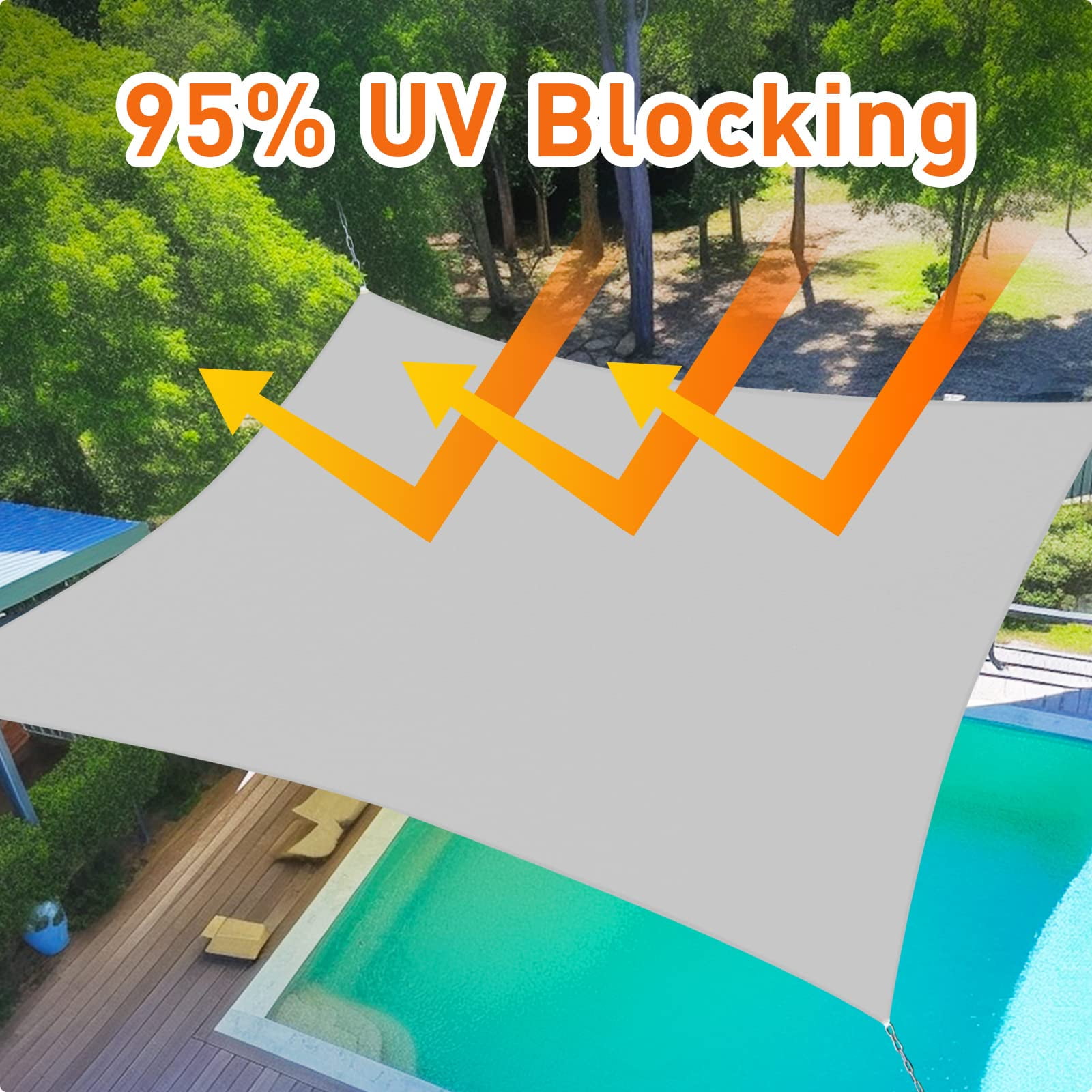 Outdoor Sunshade Sail Canvas Canopies & Privacy Screens Shading for Patio Garden Backyard, 10'x10'