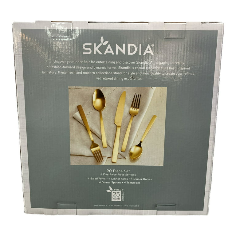 Skandia Mantra Satin Fade 20 Piece Flatware Set (Service for 4) SFB16M20SN  - The Home Depot