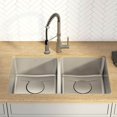 thumbnail image 2 of Kraus Dex Series 33 Inch Undermount Double Bowl Stainless Steel Kitchen Sink, 2 of 5