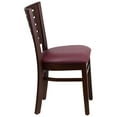 thumbnail image 5 of BizChair Slat Back Walnut Wood Restaurant Chair - Burgundy Vinyl Seat, 5 of 7