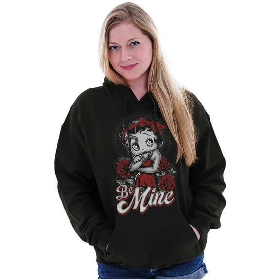 Vintage Betty Boop Roses Be Mine Hoodie Sweatshirt Women Brisco Brands S