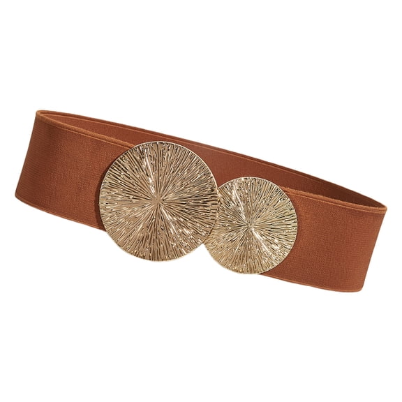 RUISINERY Elastic Waist Belt 6cm Wide Fashionable Buckle Decor Sash Adjustable Stretchy Belt for Women Dresses Jeans Trousers