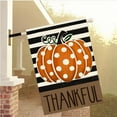 thumbnail image 4 of Fall Thanksgiving House Flag 28x40 Inch Double Sided for Outside, Thankful Polka Dot Pumpkin Striped Outdoor Seasonal Large Garden Flag Porch Decor 2-28, 4 of 6
