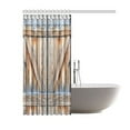 thumbnail image 2 of MYPOP Vintage Rustic Country Barn Wood Door Shower Curtain, Old Wooden Garage Door American Style Decorations for Bathroom Antiqued Look, 60 X 72 Inches, Brown Charcoal, 2 of 3