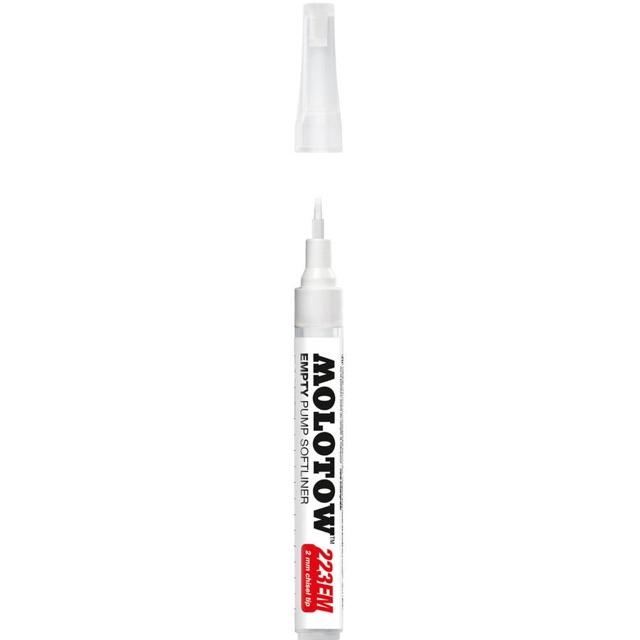 Molotow One4All Acrylic Paint Softliner Brush Tip Marker, 1mm, Empty