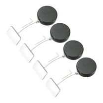 Uxcell 3.3ft Retractable Cable Lock with Square Patch Remote Control Security Lock with Adjustable Cord Tether Anti Theft for Laptop, TV, 150 G, Black, 4 Pack