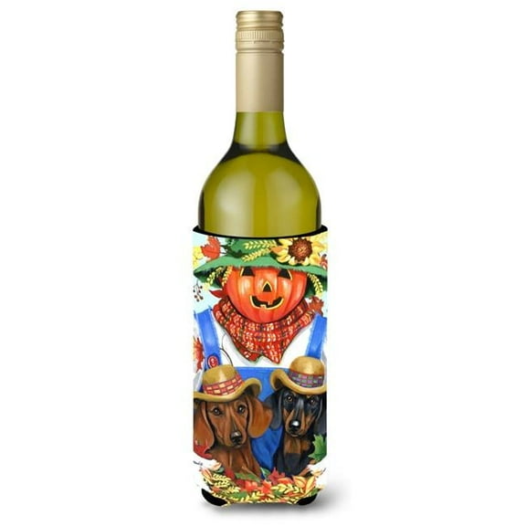 Dachshund Fall Scarecrow Wine Bottle Hugger