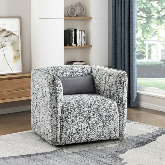 CoSoTower Swivel Chair Jacquard Fabric Upholstery Modern Living Room Furniture 1PC Accent Chair