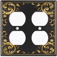thumbnail image 2 of Metal Light Switch Plate Outlet Cover (French Victorian Frame - Double Duplex), 2 of 2