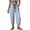 FY81_Blue, variant on Womens Striped Barrel Pants Comfy Drawstring Ankle Pant Summer Beach Vacation Lounge Trousers with Pockets Black XL