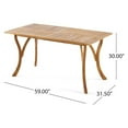 thumbnail image 5 of Outdoor Dining Table 59" Rectangular Wood Table, 5 of 6