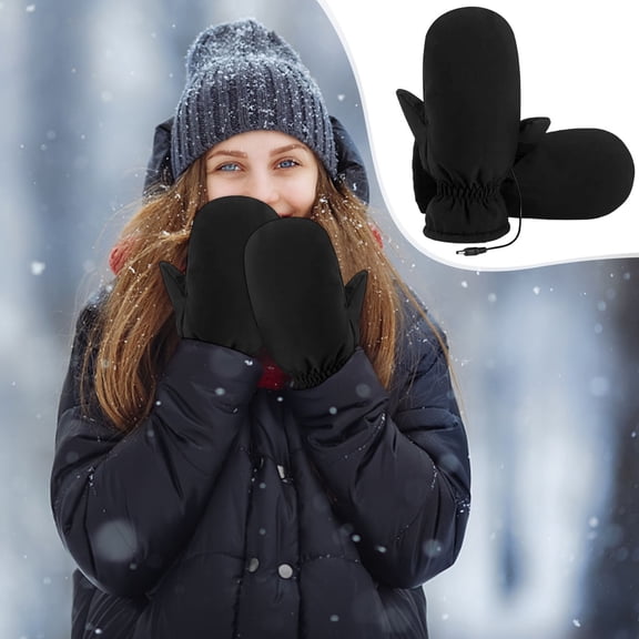 USB-Powered Heated Gloves with Temperature Control, Thickened Warm Gloves for Skiing, Riding, and Outdoor Winter Activities, Rechargeable Heating Gloves for Cold Weather Comfort