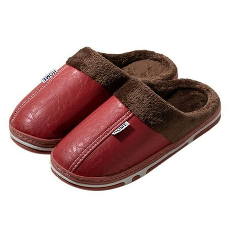 

Eudgs Couple Autumn And Winter Solid Color Leather Home Warm Padded Outdoor Shoes Slippers Women Indoor Slippers S Indoor Slippers Women Womens Slippers Cowboys Slippers for Women Slipper Women Sandal