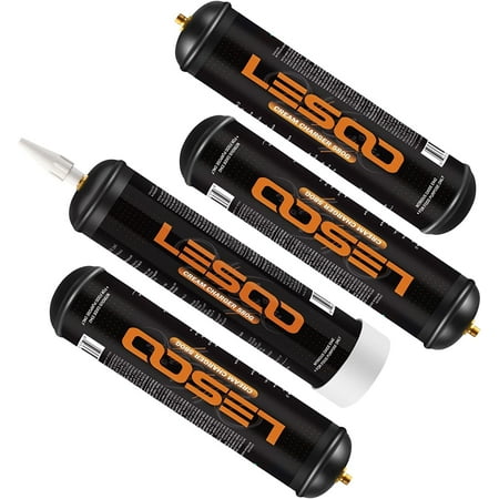 

LesooWhip 615g Whipped Cream Charger Cylinders Nitrous Oxide Charger 0.99 Liter Pure N2O Tank with Most Cream Whippers (4 cylinders)