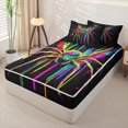 thumbnail image 2 of Erosebridal Rainbow Splash Graffiti Zipper Queen Comforter Set with Fitted Sheet and 2 Pillowcases,Spooky Halloween Spider Zipper Bedding Set For Boys,Black Reversible,4 Pieces, 2 of 7