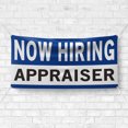 thumbnail image 4 of Now Hiring Appraiser 13 oz Heavy Duty Vinyl Banner Appraiser Jobs Available Appraiser Help Wanted Sign for Business Indoor/Outdoor Single-Sided with Metal Grommets (1.5x5 ft, Wh & Bl & Bk), 4 of 6