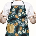 thumbnail image 2 of Halloween Spooky Icons Pattern Apron-Garden Aprons for Women with Pockets-Cotton Linen Waterproof Kitchen Cooking Gardening Aprons Adjustable for Kitchen,Cooking,BBQ and Salon 33"x27", 2 of 7