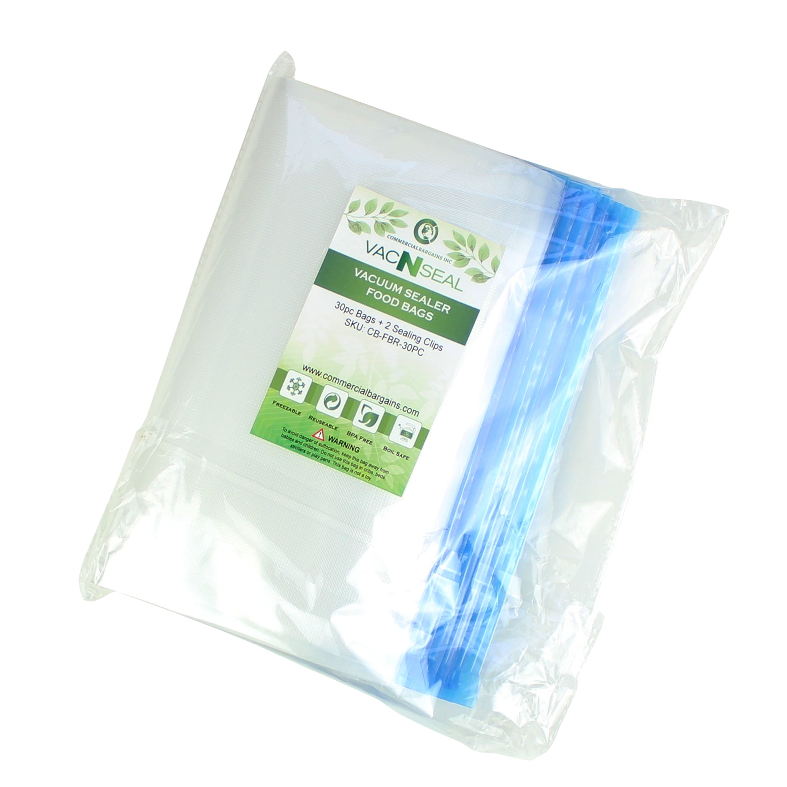 30 Vacuum Sealer Reusable Resealable Zipper Food Bags With 2 Sealing