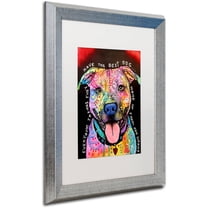 Trademark Fine Art "Best Dog" Canvas Art by Dean Russo, White Matte, Silver Frame