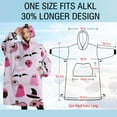 thumbnail image 4 of Oversized Wearable Blanket Hoodie,Halloween Ghosts Pumpkins and Skulls Sherpa Blanket Hoodie with Super Pockets,Super Warm Fuzzy Pullover for Women & Men, 4 of 6