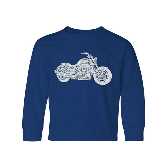 Inktastic Distressed Motorcycle Long Sleeve Youth T-Shirt