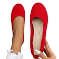 thumbnail image 5 of WZEIIOT Womens Knit Ballet Flats Round Toe Slip On Comfortable Walking Shoes Casual Summer Daily, 5 of 8