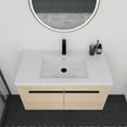 thumbnail image 2 of Oak 36 Inch Bathroom Vanity with resin Countertop Sink, 2 Doors Bathroom Cabinet Set, 2 of 9