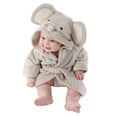 thumbnail image 1 of Albornoz para bebé niño con capucha, toallas de baño para niña, bata de baño con forma de ratón, toalla para recién nacido prematuro, rizo de 0 a 18 meses (gris S), 1 of 5