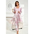 thumbnail image 4 of YUBIKWETE Womens Floral Pajama Set 3 Piece Sleepwear With Robe Camisole And Pants Soft Loungewear, 4 of 5