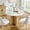 Marble & Natural Oak, variant on KeyWhat Fluted Round Dining Table for 4–6, 47" Mid-Century Modern Kitchen Table with Solid Wood Pedestal Base for Kitchen Living Room, Dark Walnut