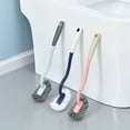thumbnail image 1 of Cepillo de baño en cuclillas sin ángulo muerto, mango largo para limpieza de bidé, diseño ergonómico, higiene del baño, lavado eficiente, accesorio de baño moderno, material de acero inoxidable., 1 of 9