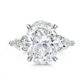 thumbnail image 3 of Eclet Jewels 14K White Gold Over Ring - Prong Set 2.8 Ct Oval Cut Lab Created Diamond Ring - Three-Stone Engagement Wedding Ring - Latest Engagement Diamond Ring For Women's - Trinity Rings for Her, 3 of 8